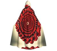 Halloween Hooded Cloak Costume - Unisex Adult Flower Vortex Spiral Print Cape for Parties, Carnivals, Comic Exhibitions