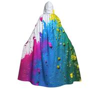Halloween Hooded Cloak Costume - Unisex Adult One Basket Lemons Print Cape for Parties, Comic Exhibitions, and Themed Events, Paint Splatter Backdrop, One size