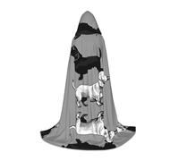 Halloween Hooded Cloak For Teenagers, Dachshund Hooded Cape, Youth Hooded Costume For Cosplay, Witch Vampire Party, Fantasy Robe For Teens Carnival Comic Con, Perfect For Heights Of 110-170 Cm