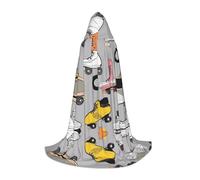 Halloween Hooded Cloak For Teenagers, Retro Colorful Roller Skates, Youth Hooded Costume For Cosplay, Witch Vampire Party, Fantasy Robe For Teens Carnival Comic Con, Perfect For Heights Of 110-170 Cm