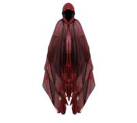 Halloween Hooded Cloak - Medieval Magus Costume, Renaissance Horror Cape, Grim-Reaper Mantilla, Witch Club Dressing, Tattered Cosplay Blanket | Medieval Ghost Costumes for Halloween Party