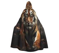 Halloween Hooded Cloak Medieval Renaissance Wizard Cloak Wild Animals Tiger Reaper Cosplay Cape Costume for Adult