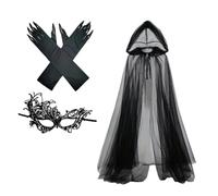 Halloween Hooded Cloak Witch Haunted House Bride Set