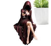 Halloween Hooded Reader Figurine Gothic Faceless Robe Lady Figurine