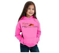 Halloween Hooded Sweatshirt Kids Girls Fashion Graphic Comfy Baggy Pullover Hoody Girls Winter Long Sleeve Streetwear Casual Sports Tops Blouse Age 2-11 Years (9-10 Years) Hot Pink