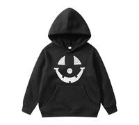 Halloween Hoodie Kids Print Pullover Long Sleeve Soft Fleece Boys Sweatshirt Graphic for Autumn Spooky Dress Up Everyday School Cosy Play (Black,1-2 Years)