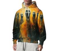 Halloween Hoodie Men Casual Sweatshirts For Men Uk Pleated Hooded Jumpers Long Sleeve Pullovers Winter Warm Sweatshirt Sports Sweatshirt Sweatshirts Lightweight Casual Sweatshirt Vintage Hoodies Gold