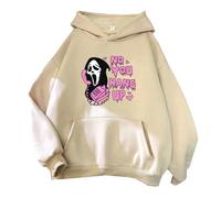 Halloween Hoodie No You Hang Up Scream Winter Unisex Jumper Spring/Autumn Sweatshirt Vintage Harajuku Tops(1,XXL)
