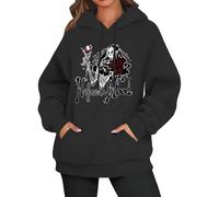 Halloween Hoodie Women,Halloween Blood Vampire,Fashion Graphic Sweatshirt Loose Horror Tops | for Fall Black XL