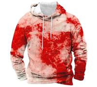 Halloween Hoodies for Men Bloody Sweatshirt with Pockets Blood Print Hooded Shirts Casual Long Sleeve Pullover Tops(Z02-Grey, XXXL)