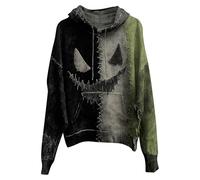 Halloween Hoodies for Men Funny 3D Print Fleece Hooded Sweatshirt Long Sleeve Costumes Fall Winter Pullover Tops with Pocket, Z01-Mint Green, XL