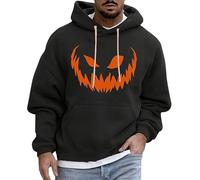 Halloween Hoodies for Men Funny 3D Print Fleece Hooded Sweatshirt Long Sleeve Costumes Fall Winter Pullover Tops with Pocket, Z05-Black, L