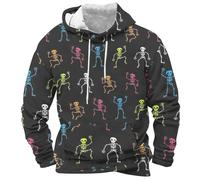Halloween Hoodies for Men Ghost Sweatshirt with Pockets Jack O' Lantern Print Hooded Shirts Long Sleeve Pullover Tops Playeras De Halloween para Hombre(Black2, XXL)