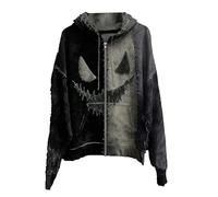 Halloween Hoodies for Men Jack O Lantern Pumpkin Face Hooded Shirts 2025 Spooky Sweatshirt Long Sleeve Pullover Tops Camiseta De Esqueleto para Hombre(Z01-Dark Gray, XXXL)