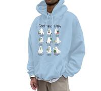 Halloween Hoodies for Mens Bat Print Long Sleeve Spooky Horror Knit Button Drawstring Skull Casual Stylish Pullover Neon Printed Hoodie Outdoor Activity Wear
