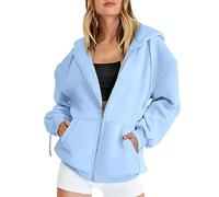 Halloween Hoodies for Women UK Plus Size Oversized Pocket Sweatshirt Solid Color Long Sleeve Hooded Zipper Top Fall Essentials Hoodie Casual Cute Drawstring Clothes Coat Track Yellow Jackets Sales