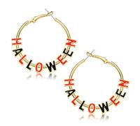 Halloween Hoop Earrings for Women, Enamel Halloween Earrings Spooky Hocus Pocus Earrings Halloween Holiday Festive Outfits Accessories Party Jewelry Gifts (Style A)