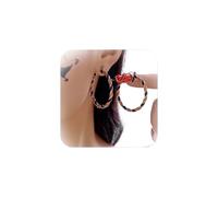 Halloween Hoop Earrings for Women Lightweight Glitter Orange and Black Hoop Earrings Two Tone Color Circle Dangle Ear-rings Halloween Jewelry Accessories for Her, Zinc, No Gemstone