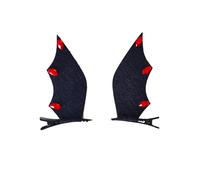Halloween Horn Hair Clip Wing Pin Red Devil Horn HairClips Black Wing HairPin BDH02 (Wing Set-C)