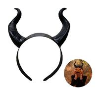 Halloween Horn Headband Hair Hoop Cosplay Devil Ox Horn Headpiece Crooks Hat Gothic Costume Accessory for Party Dress Up
