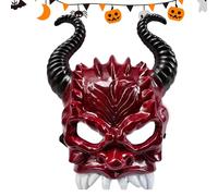 Halloween Horn Masque - 23.5x5cm Creepy Cosplay Prop, Multiple Application | Carnival Face Cover with Facial Contours, Spooky Halloween Horn Masque for Role Play Stage Performance Adults Women Men