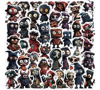 Halloween Horror Character Stickers 50 Pcs Waterproof Cool Cartoon Terror Sticker for Water Bottle Laptop Luggage Scrapbook Suitcase Skateboard Car Guitar,Vinyl Trendy Funny Decals for Adults Boys