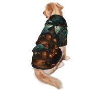 Halloween Horror Dog Hoodie for Medium Large Dogs, Warm Soft Pet Sweatshirt, Easy to Wear Jumper Clothes