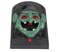Halloween Horror Doorbell with Light Sound, Animated Talking Scary Doorbell Decoration Prop for Bar Haunted House Escape Room -, Easy to Use, Fun, Festive Halloween (Witch Shape)