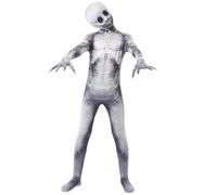 Halloween Horror Fancy Dress Zombie Costume White Bone Skeleton Jumpsuit Tree Root Man Bodysuit with Headgear Halloween Outfit