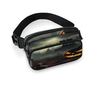 Halloween Horror Full Printed Fanny Pack,Zipper Belt Bag Cute Crossbody Bag Hip Bum Bag with Adjustable Strap