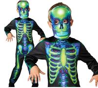 Halloween Horror Glow in the Dark Jumpsuit and Felt Mask Age 5-6 116cm