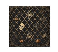 Halloween Horror Golden Spider Skull Halloween Decorations Harvest Cloth Dinner Napkins Holiday Napkins Kitchen servilletas para Tortillas mexicanas 20 x 20in Set of 6