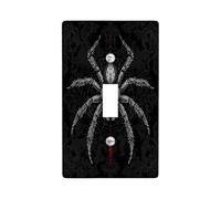 Halloween Horror Gothic Spider Decorative Light Switch Cover Wall Plate 1 Gang Single Toggle, Aesthetic Goth Scary Insect Electrical Switchplate, Creepy Electrical Faceplate for Bedroom Room