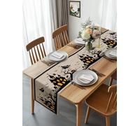 Halloween Horror Haunted Castle Witch Pumpkin Table Runner 108 Inches Long, Ghost Dead Trees Washable Table Runners Heat-Insulation Kitchen Dining Table Decorations for Home Party Decor 13x108in