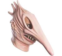 Halloween horror mask with wig natural latex Barbara mask masquerade role play props,Beetle of Juice Adult Mask theme party role play props (Barbara)(Color:A)