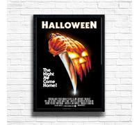Halloween, Horror Movie Print, Scary Thriller Film Poster, A4 and A3 Size Frame Options Available,Great Home, Pub, Café, Bar Wall Art Print, House gift for horror lovers (A3 Framed (Black))