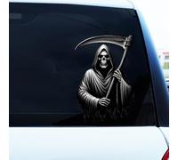Halloween Horror Movie Sticker for Cars, 3D Classic Horror Grim Reaper Characters Waterproof Scary Vinyl Stickers for Bumper Peeking Car Decals (Style 1)