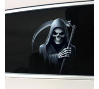 Halloween Horror Movie Sticker for Cars, 3D Classic Horror Grim Reaper Characters Waterproof Scary Vinyl Stickers for Bumper Peeking Car Decals (Style 3)