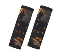 Halloween Horror Print Travel Essentials Luggage Handle Wrap Grips 2 Packs Easy Identification Suitcases