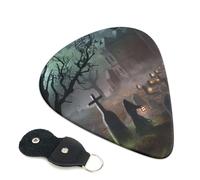 Halloween Horror Printed Guitar Picks 6 Pcs Guitar Plectrum Acoustic Electric Guitar Pick For Bass Electric Acoustic Guitars Ukulele Thin Medium Thick Set 0.71mm