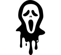 Halloween Horror Scary Scream Face Vinyl Decal Sticker for Car/Window/Wall (Yellow Gloss)