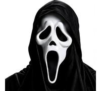 Halloween Horror Scream Mask, Ghost Face Mask, Costume Mask | White ghostface mask, cosplay ghost latex, for haunted house, carnival, Halloween, light and comfortable