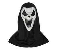 Halloween Horror Scream Mask,Ghost Face Mask for Children and Adults,Unisex,Suitable for Haunted Houses,Halloween Mask Natural Latex Scary Skull Mask Horror Full Head Masque Halloween Party Costume E