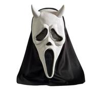 Halloween Horror Scream Mask, Ghost Face Mask for Children and Adults, Unisex, Suitable for Haunted Houses, Latex Mask, Halloween Full Head Masquerade Costume Cosplay Party Decoration Props White B