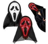 Halloween Horror Scream Mask Halloween Scary Mask Cosplay Costume Scream Skull Ghost Face Masks for Haunted Houses Party Horror Carnivals Costume Accessory