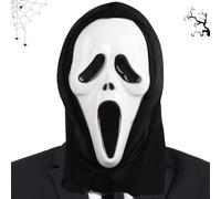 Halloween Horror Scream Mask, Scream Ghostface Mask, Ghost Face Mask, Glitter Ghost for Ghost House, Cosplay Theme Parties and Role Play, Unisex Adults