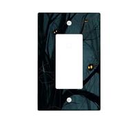 Halloween Horror Spider Decorative Light Switch Cover Plate 1 Gang Single Rocker, Forest Scary Insect Electrical Faceplate for Room, Creepy Switchcover Switchplate