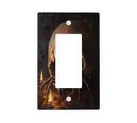 Halloween Horror Spider Decorative Light Switch Cover Plate 1 Gang Single Rocker, Gothic Scary Insect Skull Electrical Faceplate for Room, Creepy Goth Switchcover Switchplate