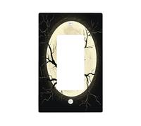 Halloween Horror Spider Decorative Light Switch Cover Plate 1 Gang Single Rocker, Scary Insect Silhouettes Electrical Faceplate for Room, Creepy Switchcover Switchplate