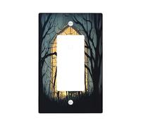Halloween Horror Spider Decorative Light Switch Cover Plate 1 Gang Single Rocker, Scary Insect Silhouette Electrical Switchplate, Creepy Haunted House Electrical Faceplate for Bedroom Room